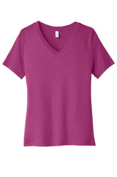 BELLA+CANVAS® Women’s Relaxed Jersey Short Sleeve V-Neck Tee - Berry - 2XL